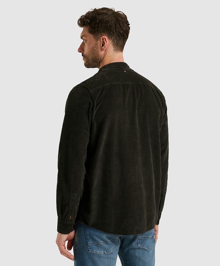 Heren overhemd lange mouw grijs