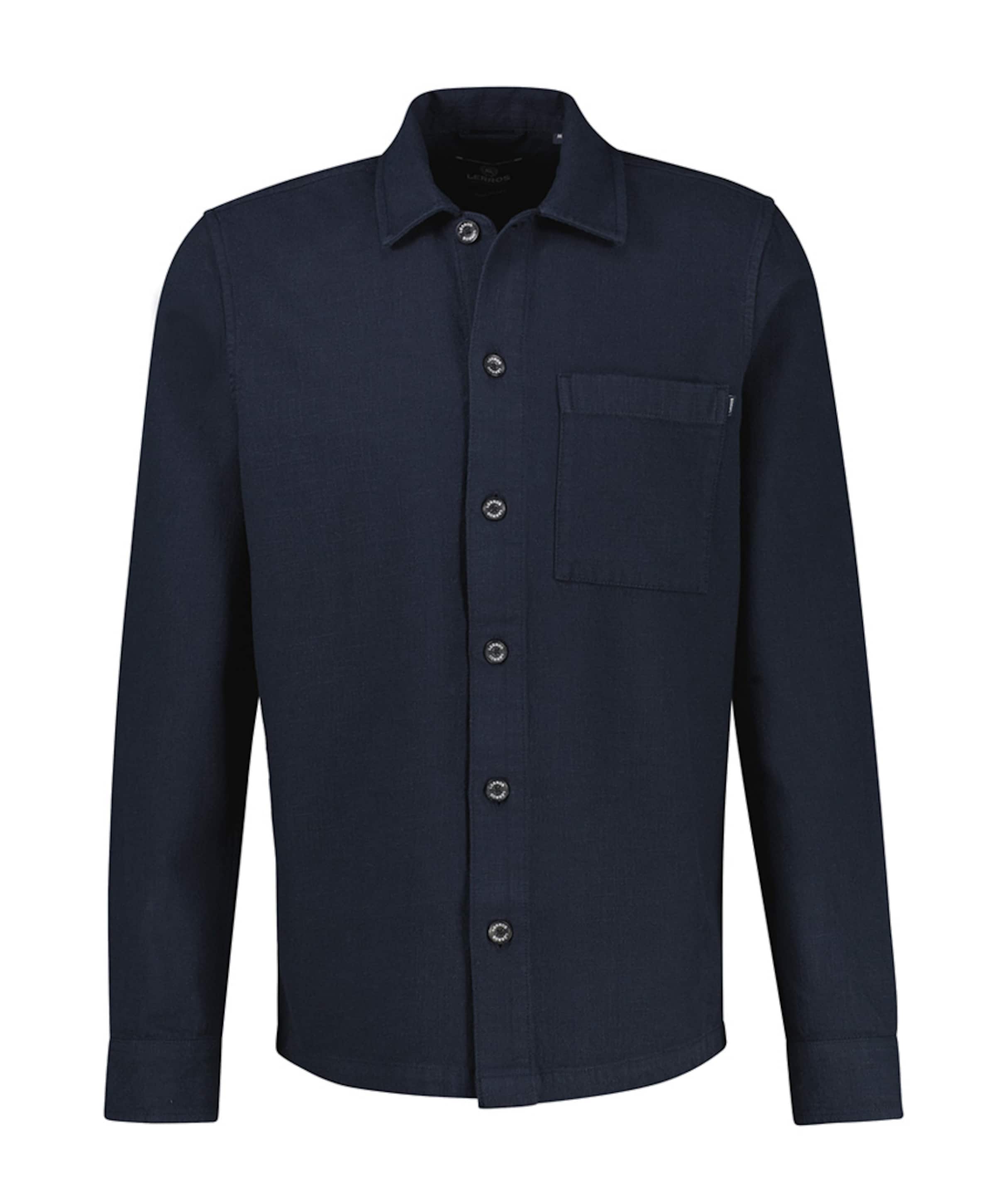 Heren overhemd lange mouw blauw