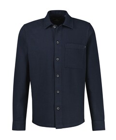Heren overhemd lange mouw blauw