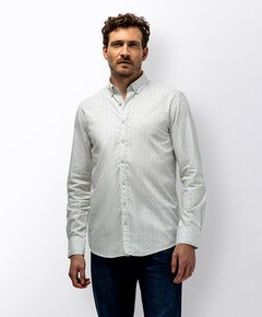 Heren overhemd lange mouw groen