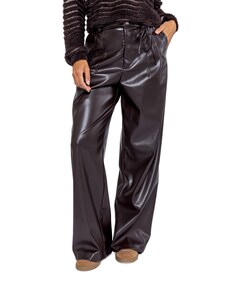 Vegan leather broek bruin