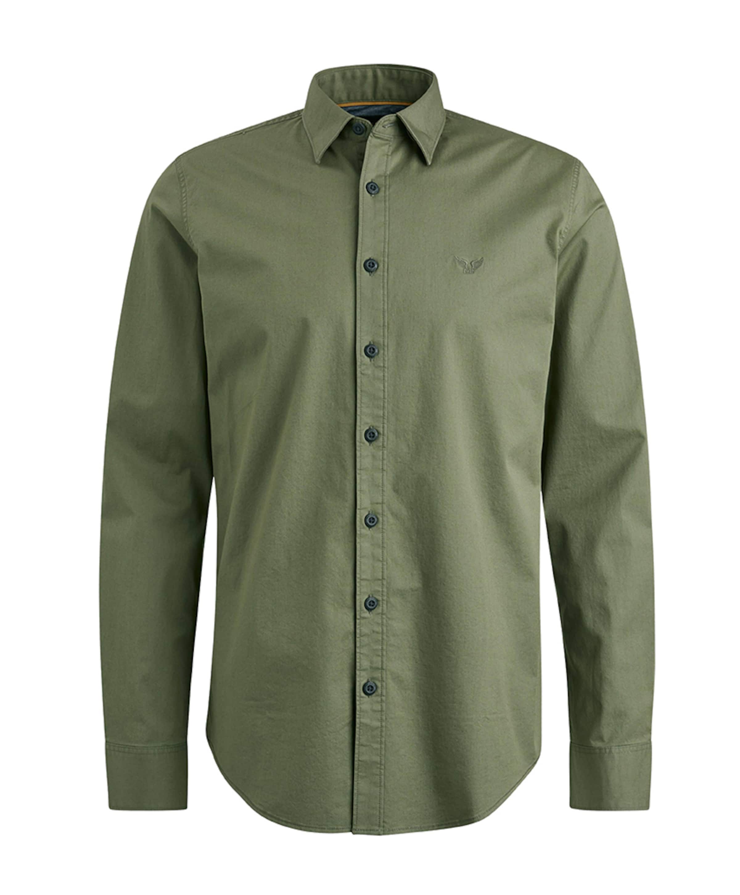 Heren overhemd lange mouw groen