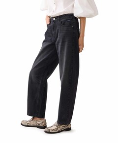 Cocoon fit black cotton jeans zwart