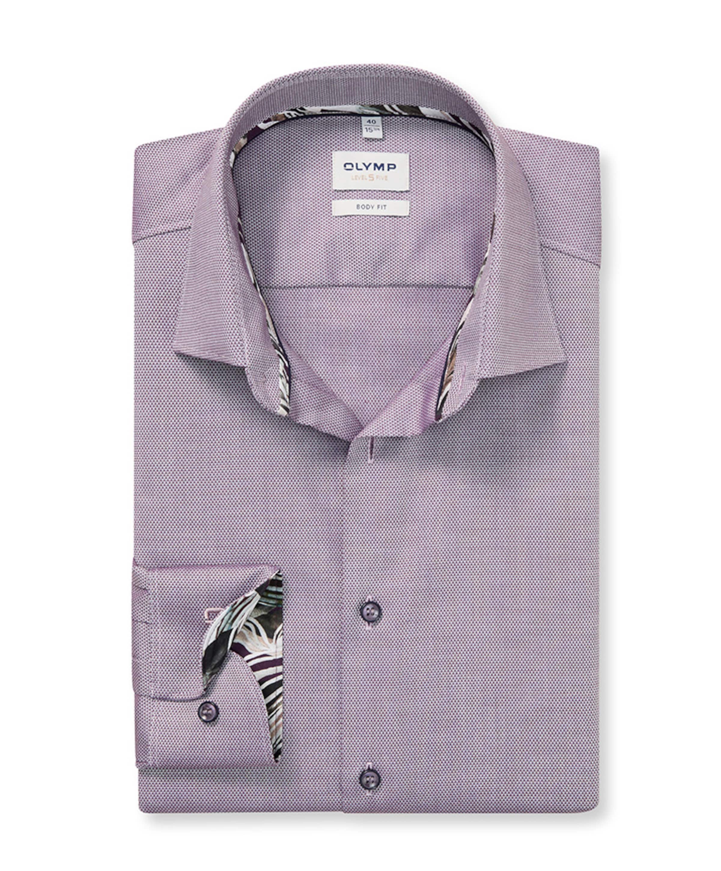 Heren overhemd extra lange mouw paars