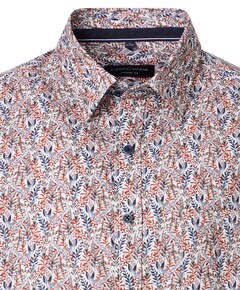 Heren overhemd lange mouw oranje