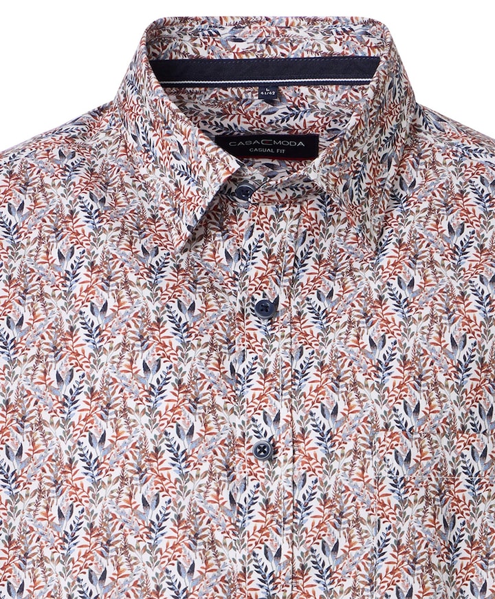 Heren overhemd lange mouw oranje