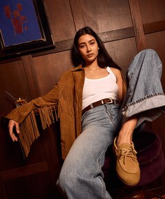 Brushed boat mocassins beige