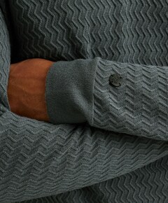 Heren trui met rits blauw