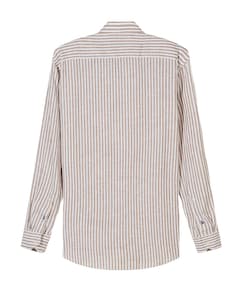 Heren overhemd lange mouw bruin