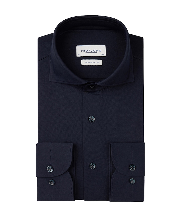 Heren overhemd lange mouw blauw