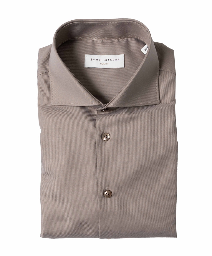 Overhemd lange mouw bruin