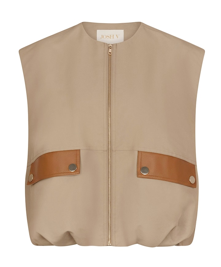 Dames gilet beige