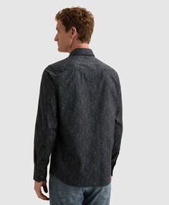 Heren overhemd lange mouw blauw