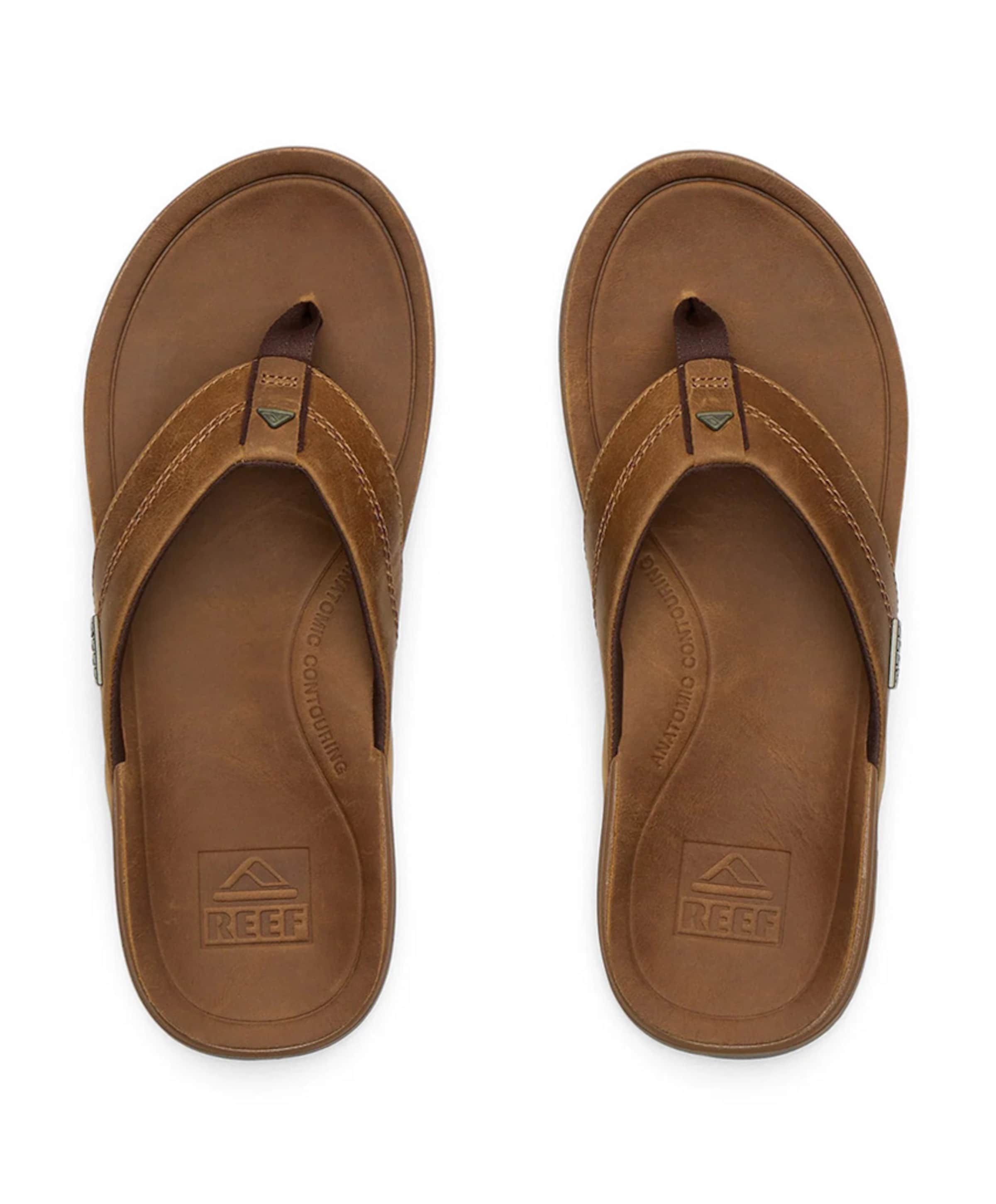 Leather offshore heren slipper bruin
