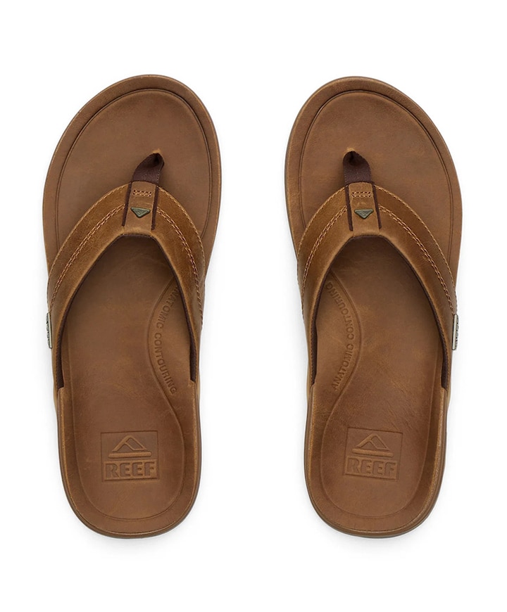 Leather offshore heren slipper bruin