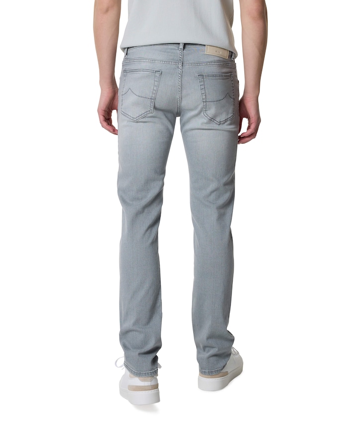 Nick Slim 5 pkt heren jeans grijs