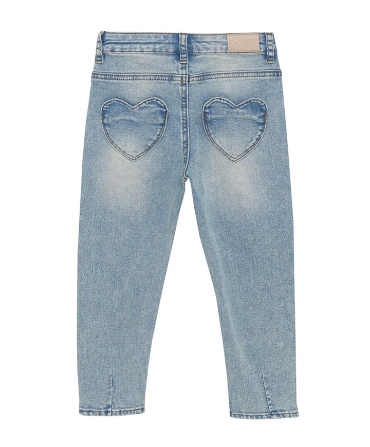 2500 Mom Fit Heart Pocket meisjes jeans blauw