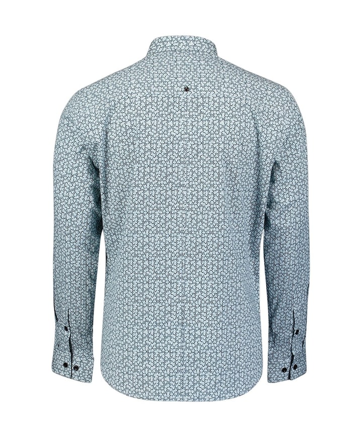 Heren overhemd lange mouw blauw