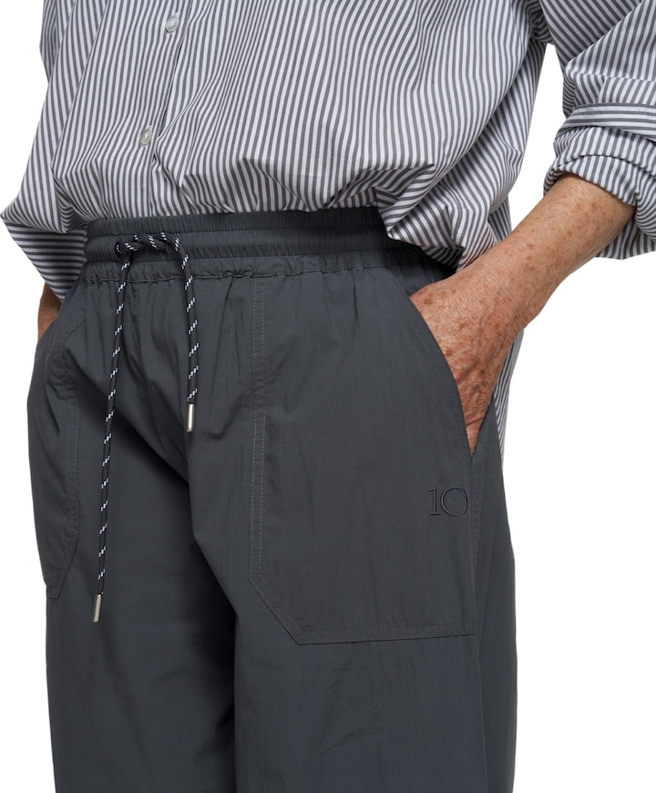 crinkle jogger dames broek grijs