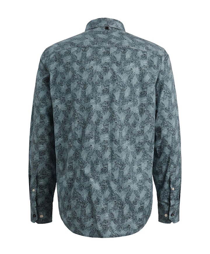 Heren overhemd lange mouw blauw