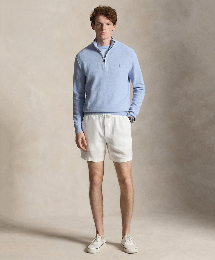 Heren trui met rits blauw
