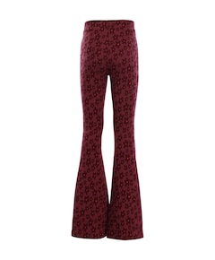 Little jacquard flare meisjes broek paars