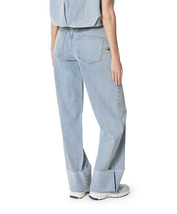 Loose fit with fold dames jeans blauw