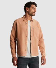 Heren overhemd lange mouw oranje