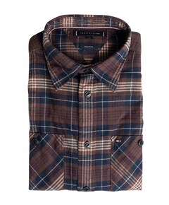 Heren overhemd lange mouw bordeaux