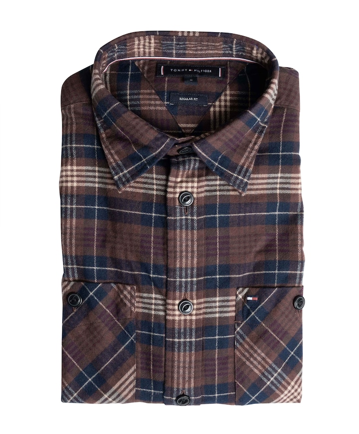 Heren overhemd lange mouw bordeaux