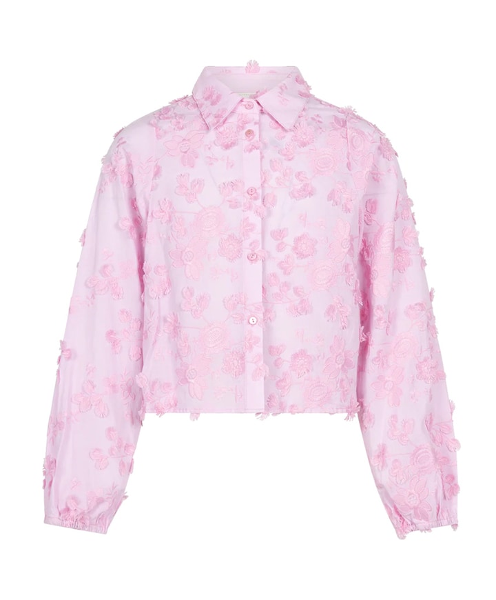 Meisjes blouse lange mouw roze
