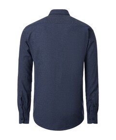 Heren overhemd lange mouw blauw