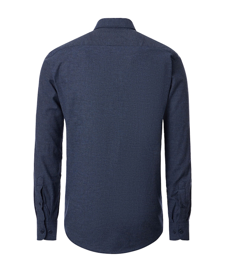 Heren overhemd lange mouw blauw