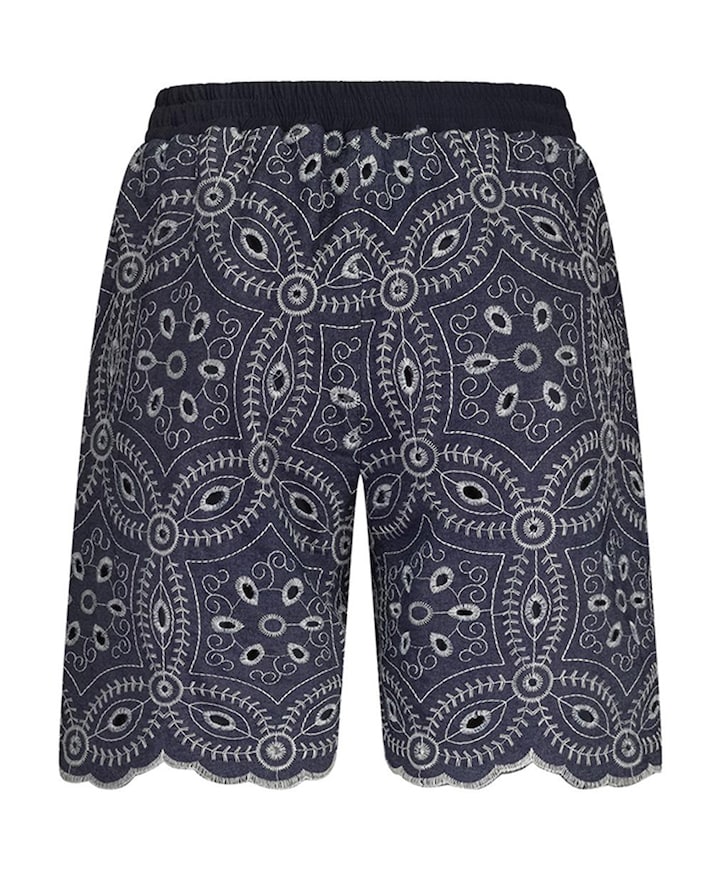 Noralie broderie korte broek blauw