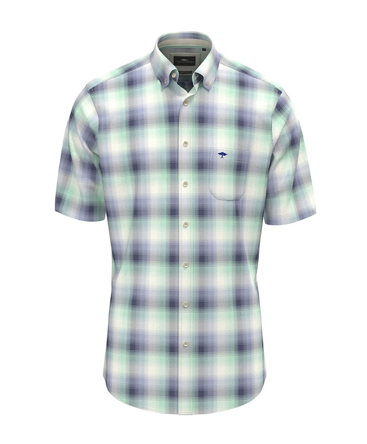 Heren overhemd korte mouw groen