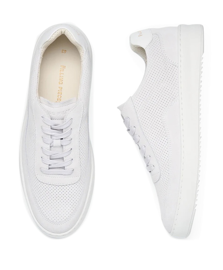 Mondo Suede Perforated heren sneakers wit