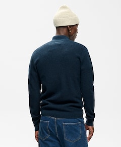 Heren trui met rits blauw