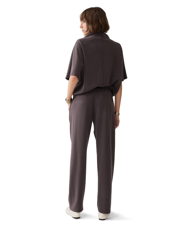 Tapered scuba pinstripe broek dames broek bruin