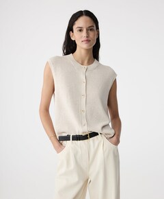Dames vest beige