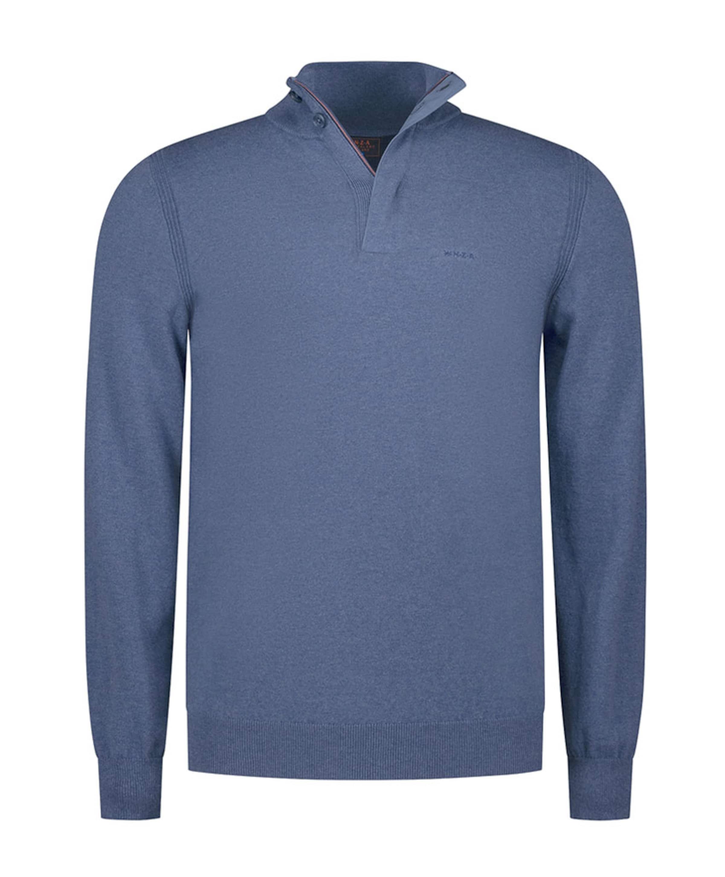 Heren trui met rits blauw