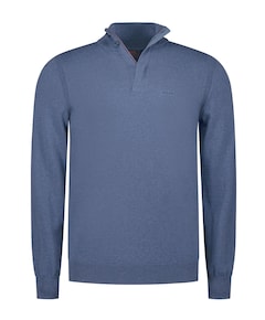 Heren trui met rits blauw