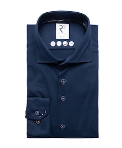 Heren overhemd lange mouw blauw