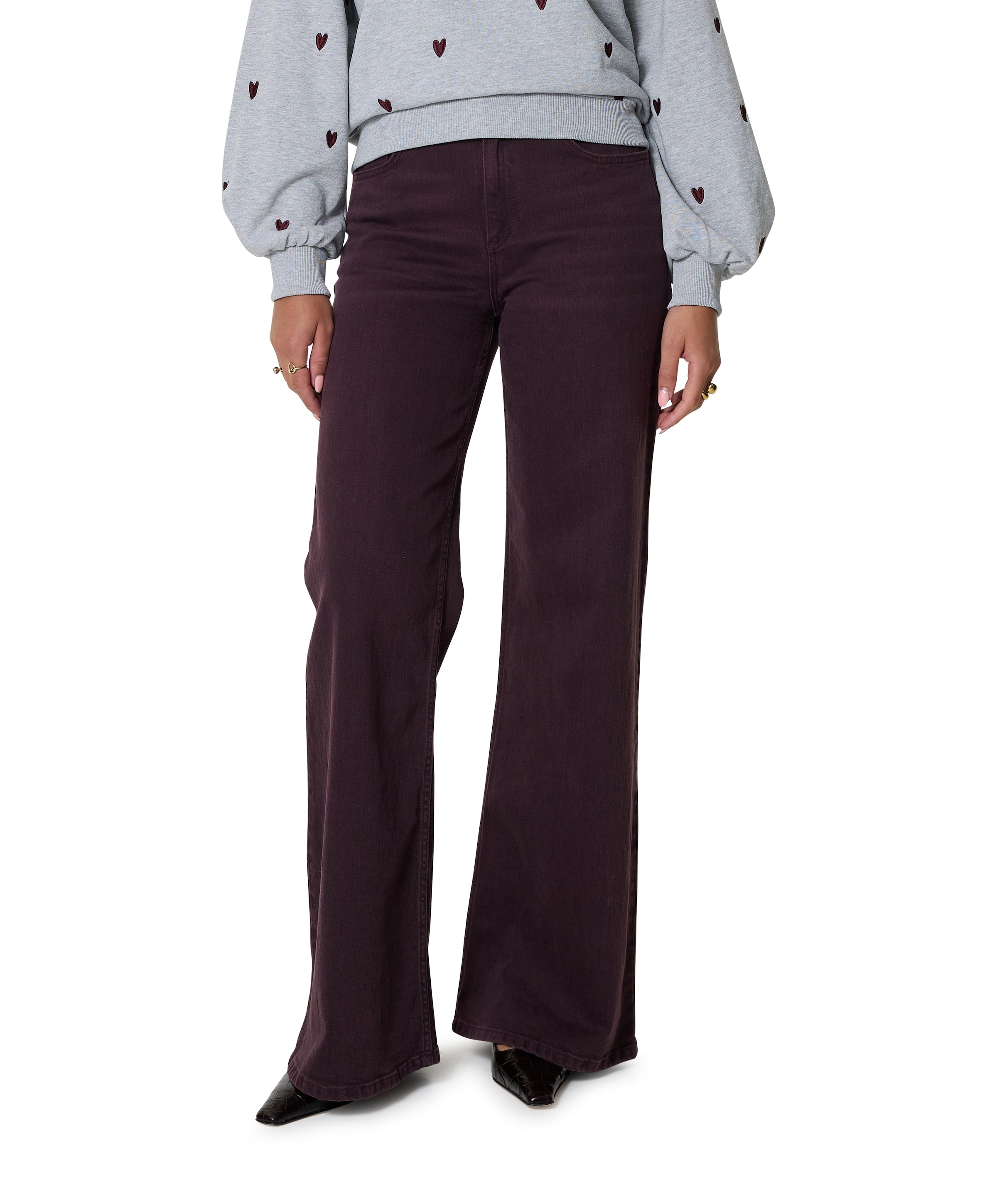 Thea Wide Leg jeans bordeaux