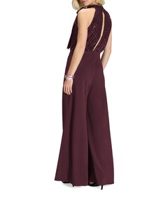 ?rmelloser Jumpsuit mit Schluppenbl dames jumpsuit bordeaux