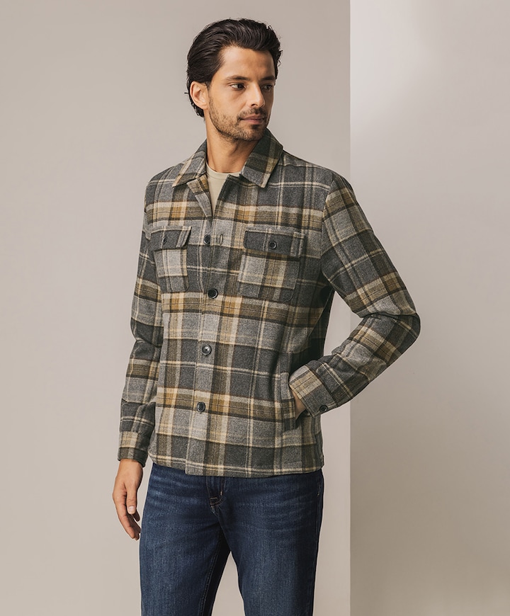 Heren overshirt grijs