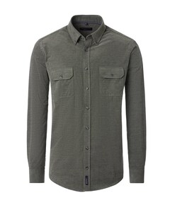 Heren overhemd lange mouw groen