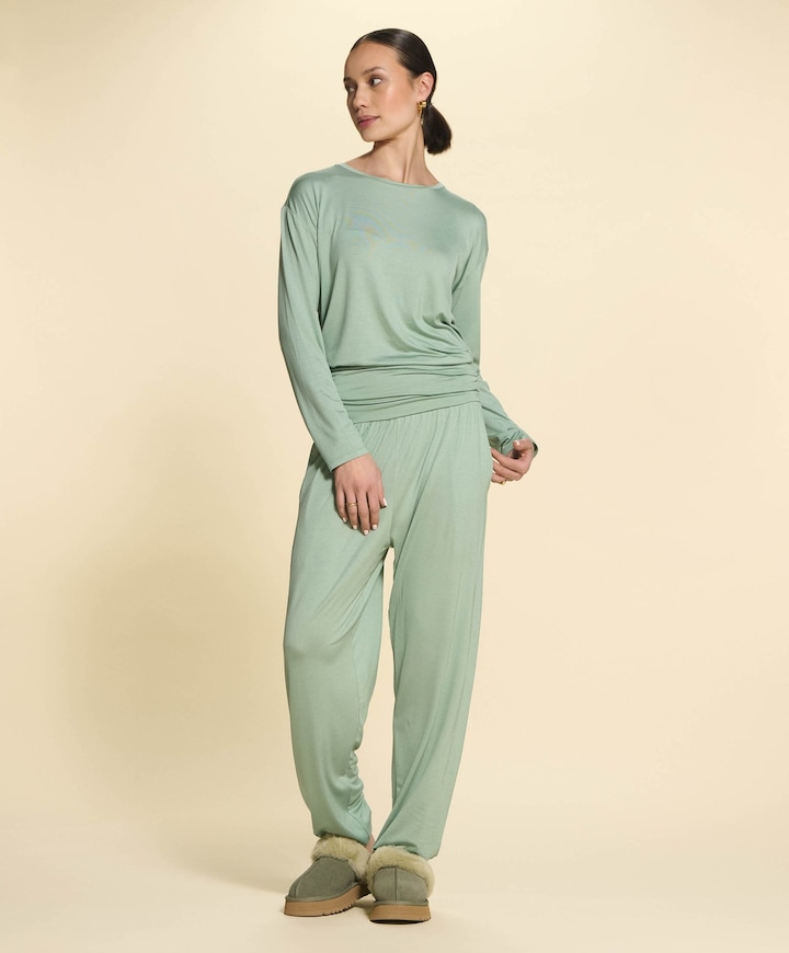 Dames pyjamatop groen