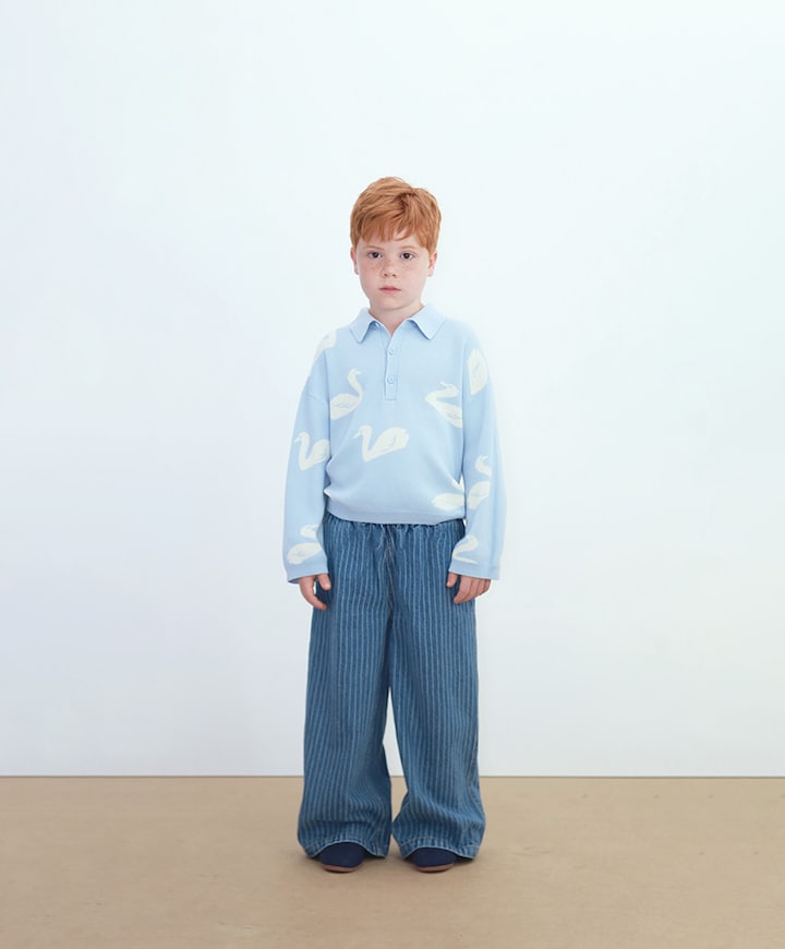 Stripes uniseks jeans  blauw