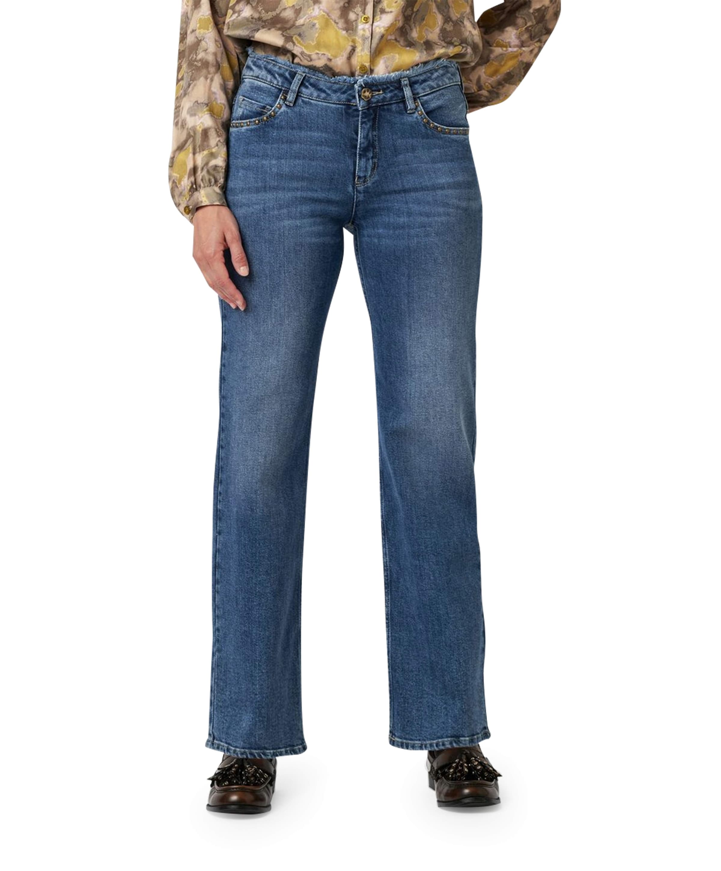 Ella Wide dames jeans blauw