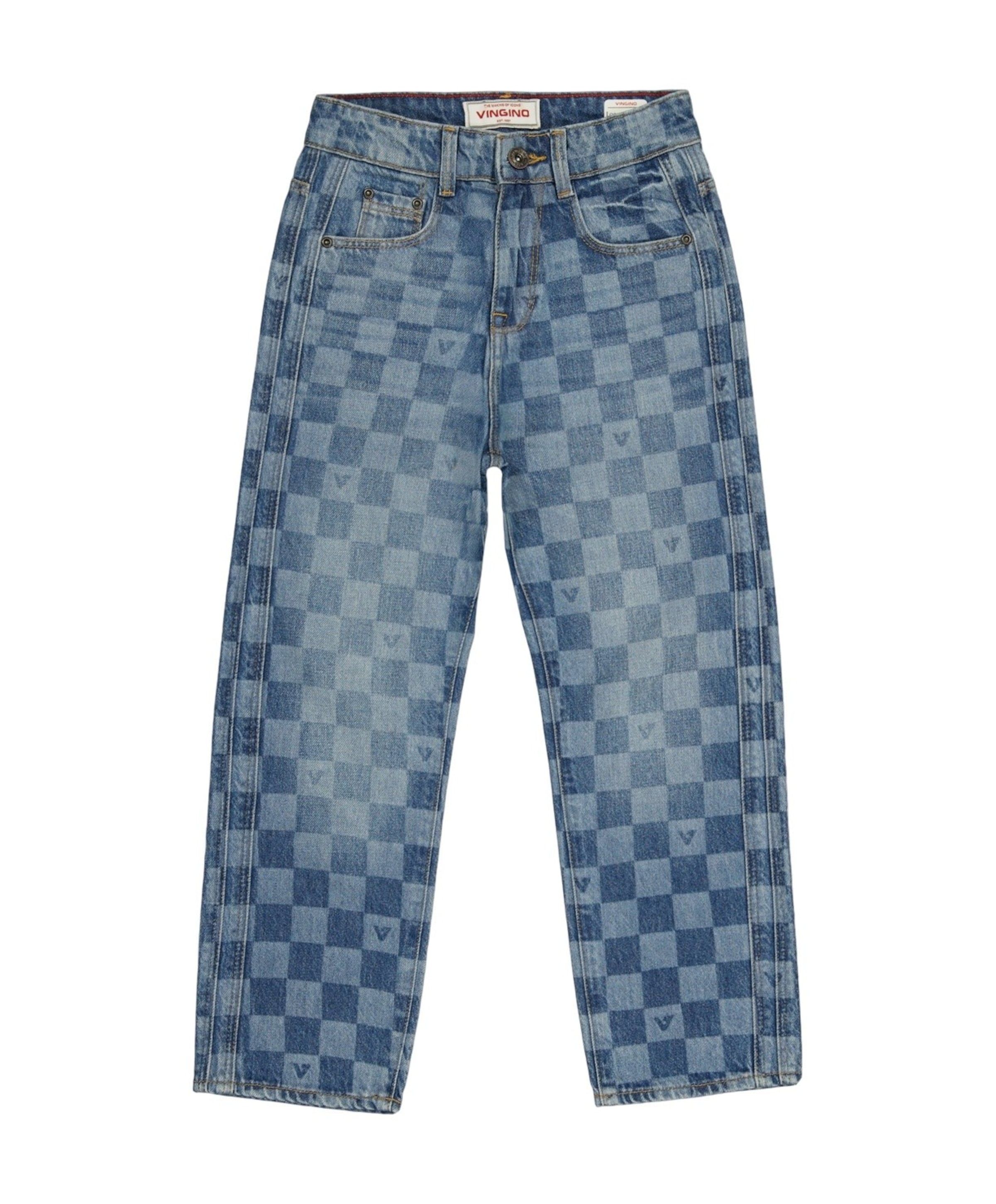 Cadore check jongens jeans blauw